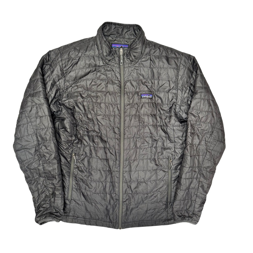 Patagonia Mens Nano Puff Jacket Gray Full Zip Puffer Coat Large